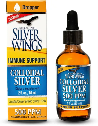 Vista 6 de Natural Path Silver Wings Plata coloidal 500PPM, apoyo inmunológico líquido marrón ámbar, 1 onza líquida (paquete de 1)