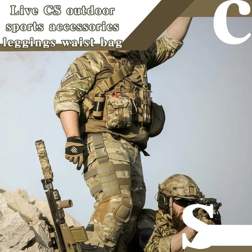 Vista 6 de Saintrygo 1 paquete de funda táctica de nailon para pierna caída, plataforma táctica de pierna caída, bolsa de módulo ajustable para caza (marrón)