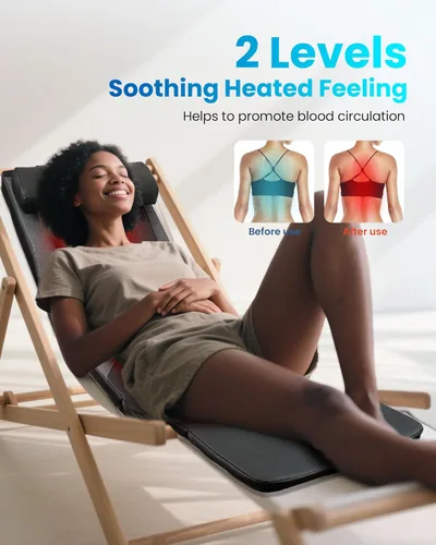 Vista 4 de COMFIER FSA Shiatsu - Alfombrilla de masaje de cuerpo completo con calor, almohadilla de masaje de espalda elegible para la HSA para aliviar