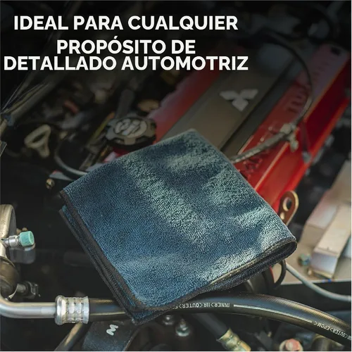 Vista 5 de (Paquete de 12) 16" x 16" toallas de limpieza de microfibra de grado comercial para usos múltiples, altamente absorbentes, sin pelusa, sin manchas