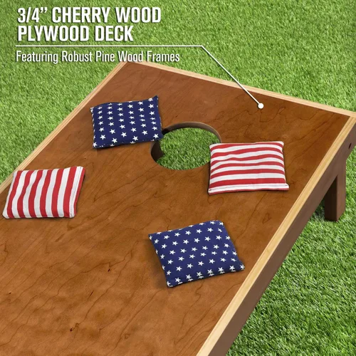 Vista 6 de GoSports - Juego de tableros para cornhole de grado profesional de 4 x 2 pies, tamaño completo de reglamento prémium para lanzamiento de bolsas