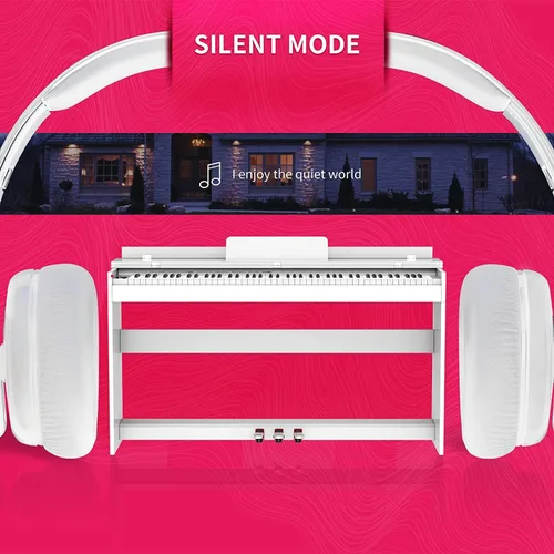 Vista 5 de Piano digital con peso de 88 teclas, piano vertical eléctrico con tablero de unidad de 3 pedales, pantalla LCD, teclado multifuncional
