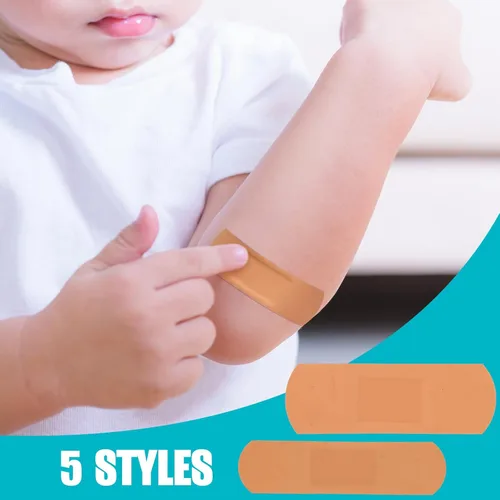 Vista 3 de Lounsweer 720 vendajes surtidos a granel, paquete variado de vendaje flexible adhesivo transpirable para cuidado de heridas en la punta de los Marrón