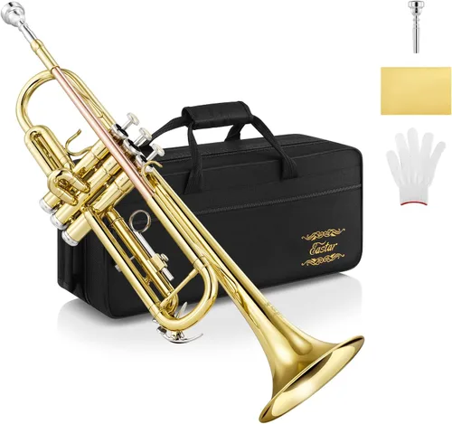 Vista 10 de Eastar Bb - Juego de trompeta estándar para principiantes, instrumento de trompeta de latón para estudiantes con estuche rígido, kit de limpieza