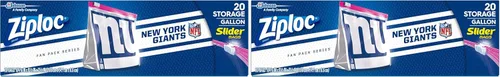 Vista 8 de Ziploc Bolsas de almacenamiento con cierre deslizante, con diseño de la NFL, galón, 305564, 1