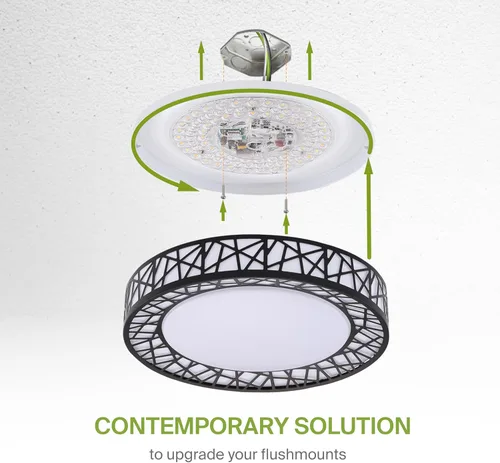 Vista 7 de ASD Lámpara de techo inteligente RGBW de 12 pulgadas con control remoto, color negro mate de 20 W, 120 V, 2700-6500 K, regulable, control