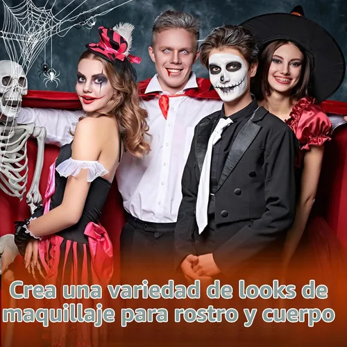 Vista 7 de Juego de 3 pinturas para el cuerpo de la cara, color negro, blanco, rojo, 3