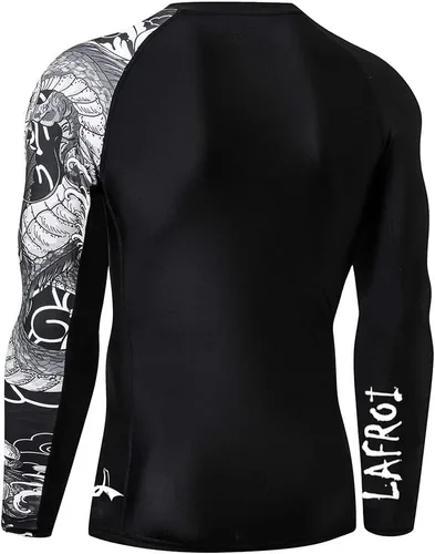 Vista 4 de LAFROI CLYYB - Camiseta de primera capa de protección para hombre, con ajuste de compresión, de manga larga, protección FPU 50+