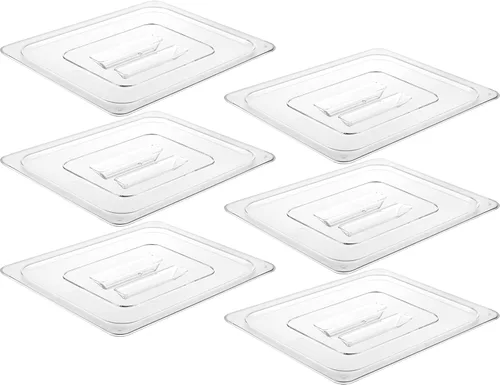 Vista 26 de CURTA Paquete de 6 sartenes NSF para alimentos, tamaño 1/3, 6 pulgadas de profundidad, plástico de policarbonato comercial transparente apto