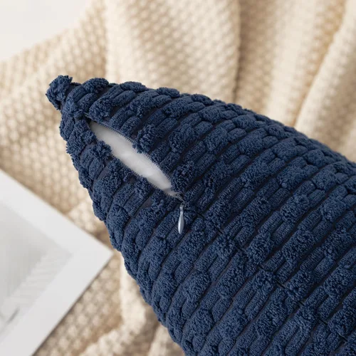 Vista 39 de Kevin Textile - Juego de 2 fundas de almohada decorativas de pana suave, estilo bohemio, a rayas, decoración del hogar para sofá, cama, sofá y sala