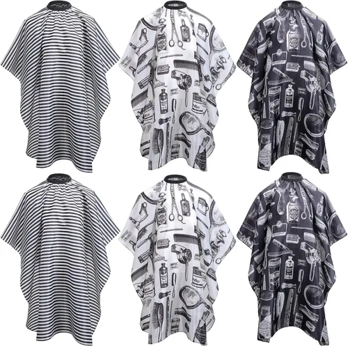 Vista 9 de Capa profesional impermeable para peluquería y peluquería, tamaño ajustable, 6 unidades, 47 x 59 pulgadas