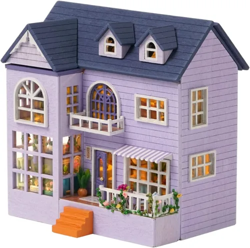 Vista 14 de Flever Kit de casa de muñecas en miniatura DIY, habitación creativa con muebles para regalo romántico de San Valentín (Restaurante de la esquina)