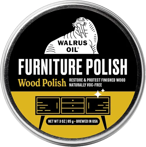 Walrus Oil - Pulidor de cera para muebles - Fácil de usar mantenimiento de madera y cera de pulido para muebles y superficies de madera. Lata de 3 oz