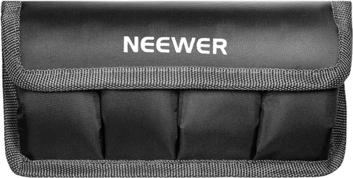 Vista 9 de Neewer Bolsa de almacenamiento para filtro de 3.5 x 3.5 in, a prueba de golpes, impermeable, con divisores expandibles, correa para muñeca