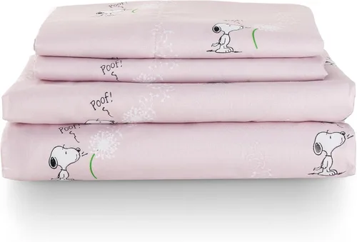 Vista 12 de Berkshire Blanket Peanuts® - Juego de sábanas para niños, tamaño individual, 3 piezas, lindo personaje Snoopy impreso, sábanas de microfibra suave