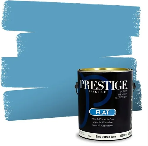 Vista 9 de Prestige Paints. - Base y pintura para exteriores en un solo galón, 1 galón. plano, comparable con Sherwin Williams Topsail.
