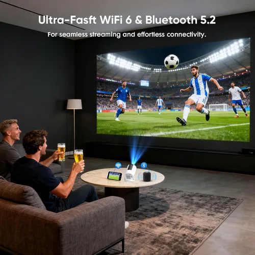 Vista 11 de [Aplicaciones integradas y Keystone automático] Mini proyector, proyector portátil con WiFi 6 y Bluetooth 5.2, proyector inteligente nativo 1080P