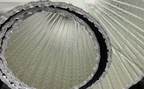 Vista 3 de Rollos de aislamiento de aluminio reflectante de burbujas de doble cara, lámina de protección térmica de aluminio, envoltura de barrera radiante