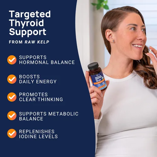 Vista 4 de ThyroShield Suplemento de yodo – 500 mcg puro y crudo de yodo de alimentos integrales, yoduro de potasio, algas marinas islandesas y minerales traza