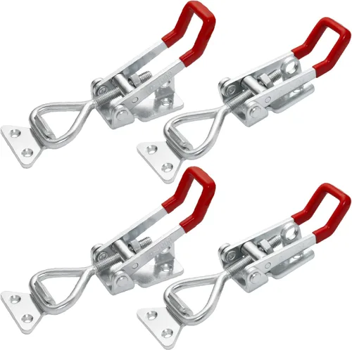 Vista 8 de POWERTEC Abrazadera de palanca de 4 unidades, capacidad de sujeción de 300 libras, abrazaderas horizontales de liberación rápida 201B con punta