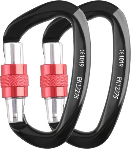 Vista 16 de TRIWONDER Mosquetones de alta resistencia 12kN 25kN Mosquetones pequeños para llaves de hamaca arnés de correa de perro camping senderismo 01 # 12KN