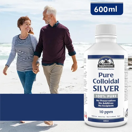 Vista 2 de Plata coloidal 10ppm 20.3 fl oz - Minerales líquidos de plata coloidal Minerales traza - Suplementos de cobre coloidal - Líquido de minerales
