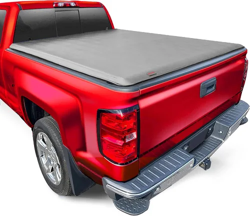 Vista 14 de MaxMate - Funda suave de cuatro pliegues para tonneau de camioneta, compatible con Chevy Silverado GMC Sierra 1500 2007-2013