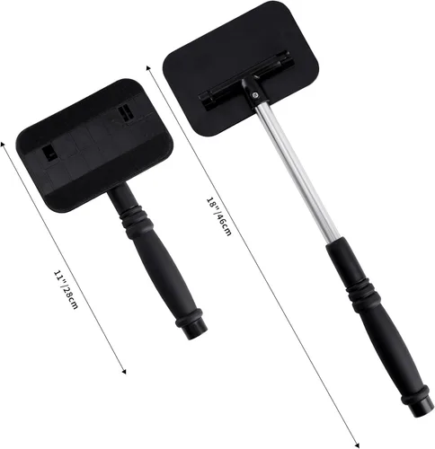 Vista 3 de POLYTE - Herramienta de limpieza de vidrio giratoria para parabrisas, mango de aluminio extensible con 3 cubiertas de microfibra de calidad prémium