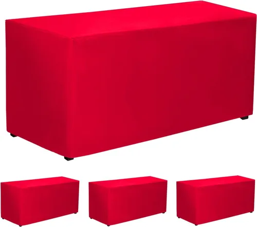 Vista 13 de PLOYMONO - Juego de 2 manteles ajustables, mantel de longitud hasta el suelo para mesa rectangular de 4 pies (122x61 cm) de poliéster, ideal