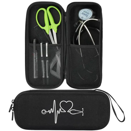 Vista 8 de CDBXPRG Funda para estetoscopio 3M Littmann, estetoscopio de transporte para estetoscopio MDF Acoustica Deluxe, soporte de viaje para estetoscopio