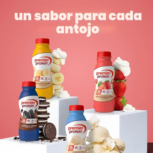 Vista 6 de Premier Protein Shake -24 Vitaminas y minerales / nutrientes para apoyar la salud inmune, las fresas, 138 fl oz