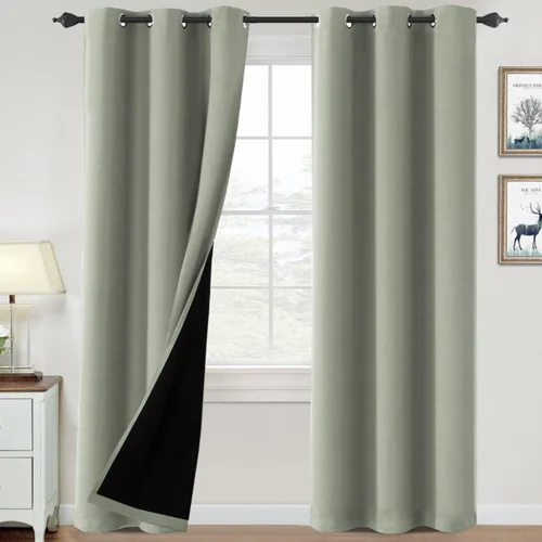 Vista 78 de H.VERSAILTEX Cortinas 100% de opacidad para dormitorio, con aislamiento térmico, cortinas opacas de 63 pulgadas de largo, cortinas de bloqueo