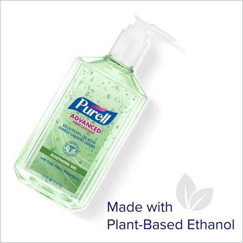 Vista 7 de PURELL Advanced Hand Sanitizer Soothing Gel, Fresh Scent, 12 fl oz Pump Bottle (Pack of 12) - 3639-12