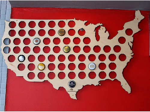 Vista 9 de Mapa con tapas de cerveza, 50 estados