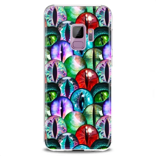 Vista 7 de Funda compatible con Samsung S24 S23 S22 Plus S21 FE Ultra S20+ S10 Note 20 S10e S9 Dragon Eyes Cristales transparentes ligeros Slim Fit Silicona