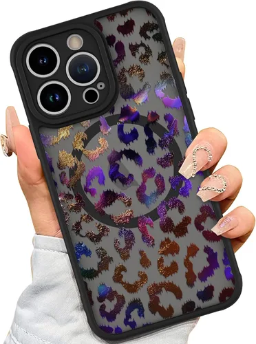 Vista 21 de AIGOMARA - Funda para iPhone 11 [Compatible con MagSafe] Diseño de patrón de leopardo negro para mujeres, niñas y hombres, suave, parachoques