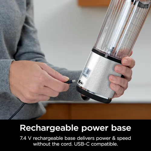 Vista 71 de Ninja BC155PS Blast - Licuadora portátil de dos unidades, inalámbrica, recipiente de 18 onzas, licuadora personal para batidos y smoothies, sin BPA