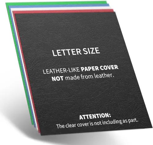 Vista 3 de Binditek Paquete de 100 cubiertas de presentación de papel con textura de grano de 0.51 pulgadas, 8-1/2 x 11 pulgadas, 90 libras, 250 GSM, sin