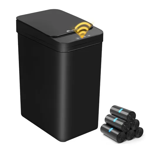 Vista 9 de Bote de Basura para Baño Automático Sin Contacto de 2.6 Galones, Botes de Basura Inteligentes Pequeños con Tapa, Bote de Basura Delgado para Cocina