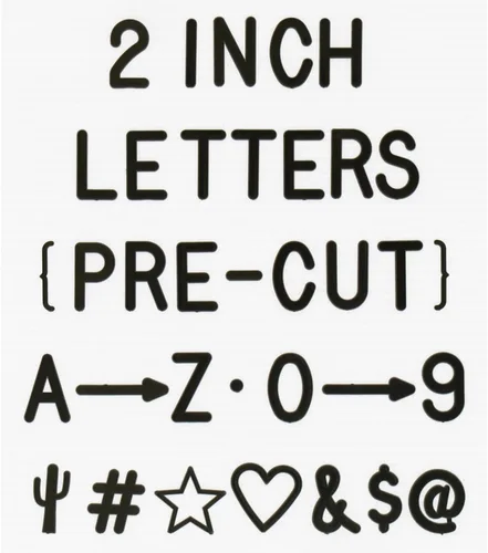 Vista 9 de Letras de 2 pulgadas solo para letras de tablero de cartas, letras grandes de plástico blanco para tableros de letras de fieltro (184 caracteres)