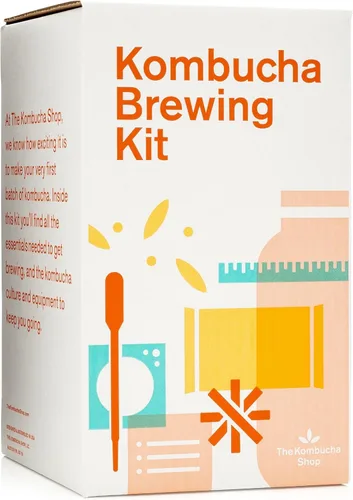 The Kombucha Shop Kit de inicio de kombucha orgánico – El kit de preparación de 1 galón incluye todos los elementos esenciales necesarios para