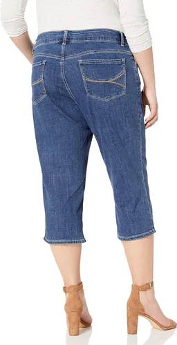 Vista 2 de Riders by Lee Indigo Capri de mezclilla suave de talla grande para mujer, Índigo (u otro tono de azul)