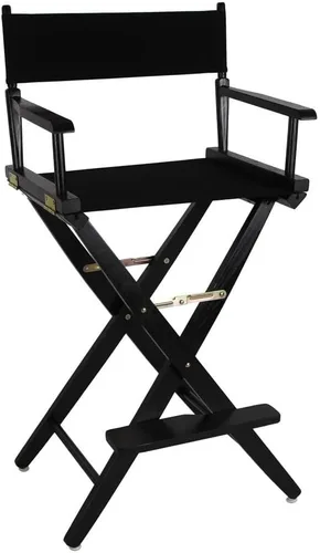 Vista 63 de American Trails Silla de director extra ancha de 18.0 in, marco negro con lona negra premium