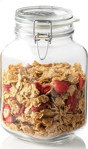 Vista 11 de Bormioli Rocco Fido – Tarro cuadrado con tapa azul, Transparente