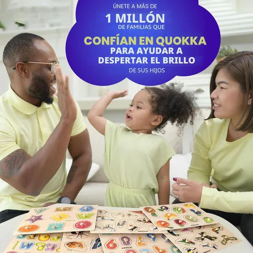 Vista 7 de QUOKKA Rompecabezas de madera para niños pequeños de 1 a 3 – 4 juegos de rompecabezas con clavijas para niños de 2 a 4 años – Juguete de aprendizaje