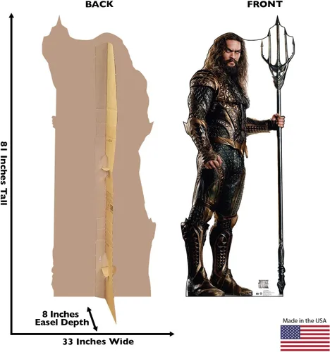 Vista 2 de Cardboard People Aquaman - Soporte de cartón de tamaño real - Liga de la Justicia (película de 2017)