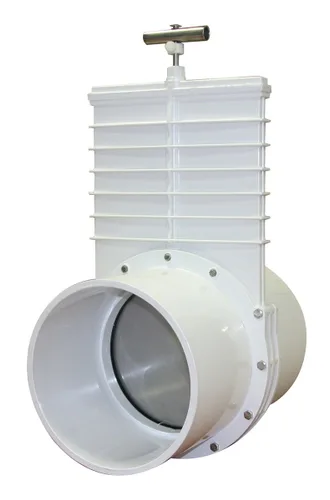 Valterra Válvula de compuerta de PVC de 8" - Accesorios de cubo deslizante con paleta de acero inoxidable