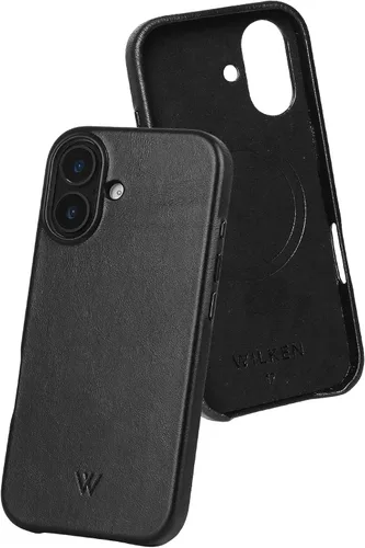 Vista 24 de Wilken - Funda de cuero delgada para teléfono compatible con iPhone 15 Pro, compatible con MagSafe y carga inalámbrica, funda de cuero de primera