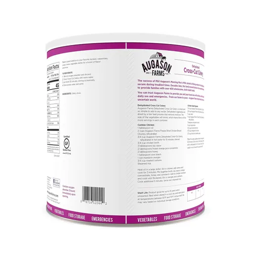 Vista 2 de Augason Farms Apio deshidratado de corte transversal de 1 libra, 2 onzas, lata número 10