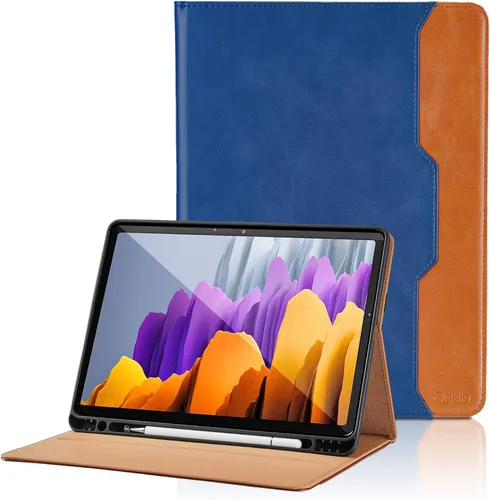 Vista 51 de Funda para Samsung Galaxy Tab A7 de 10,4 pulgadas 2020 (SM-T500/T505/T507) - Funda de piel sintética con función atril y bolsillo, función de Azul
